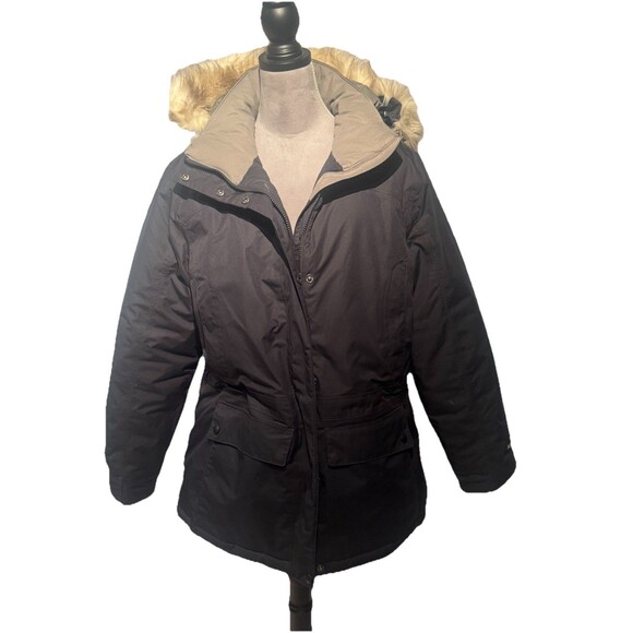 LL Bean Baxter State Tex Parka Womens Lrg Faux Fur Hood Coat Goose Down Jacket - Picture 6 of 12